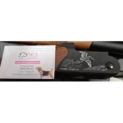 Fusil superposé Huglu modèle Eagle calibre 12/76 canon de 66cm poids 2KG8 gravure bécasse & faisans