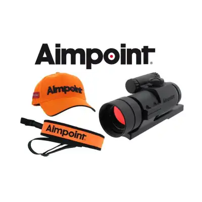Viseur point rouge AIMPOINT COMPC3 2 MOA NOIR avec collier 30 mm + casquette + bretelle AIMPOINT