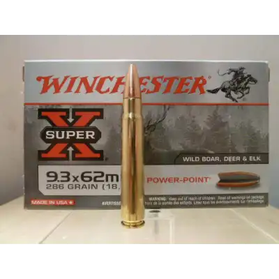 MUNITIONS WINCHESTER SUPER-X POWER-POINT 9,3×62 R 286 GR – Puissance légendaire pour la grande chasse