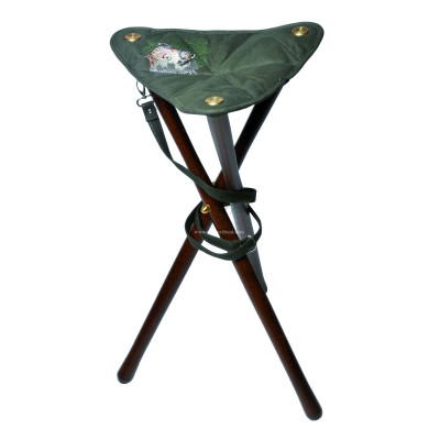 Trépied bois toile brodée