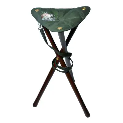 Trépied bois toile brodée