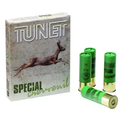 Cartouches/munitions Tunet Traditionnelles CHASSE Duo Chevreuil Cal. 12 Plombs N° 1 - 2 Nickelé