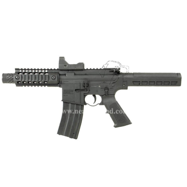 Carabine CO2 Full auto , culasse blowback avec une cadence de tir impressionnante jusqu'à 1400 coups / minute .