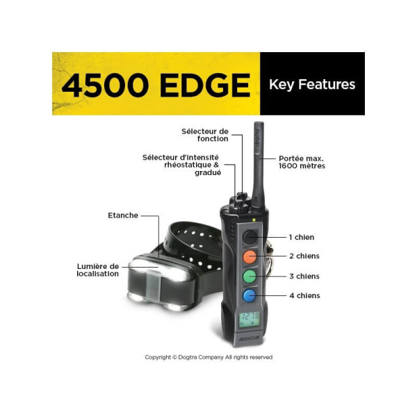 Dogtra 4500 EDGE – collier de dressage pour 1 chien, précision et portée étendue