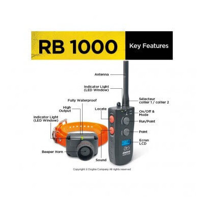 DOGTRA BEEPER RB1000, beeper avec télécommande - DOGTRA Beeper STB BEEP/HAWK & RB1000 - LA PANOPLIE DOGTRA, PATHFINDER, 2600, DR