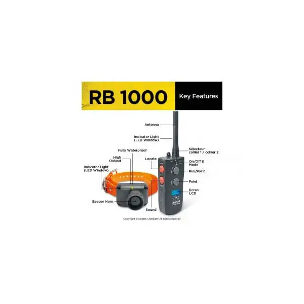 DOGTRA BEEPER RB1000, beeper avec télécommande - DOGTRA Beeper STB BEEP/HAWK & RB1000 - LA PANOPLIE DOGTRA, PATHFINDER, 2600, DR