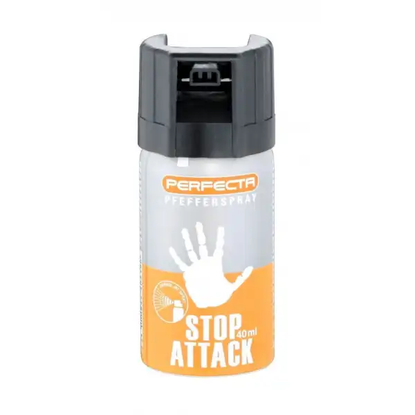 BOMBE STOP ATTACK Aérosol Perfecta stop attack gaz Poivre 40 ml