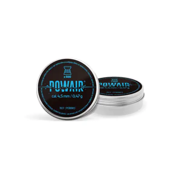 PLOMBS PLATS calibre 4.5 X 2500 PLOMBS POWAIR pour carabine 4.5