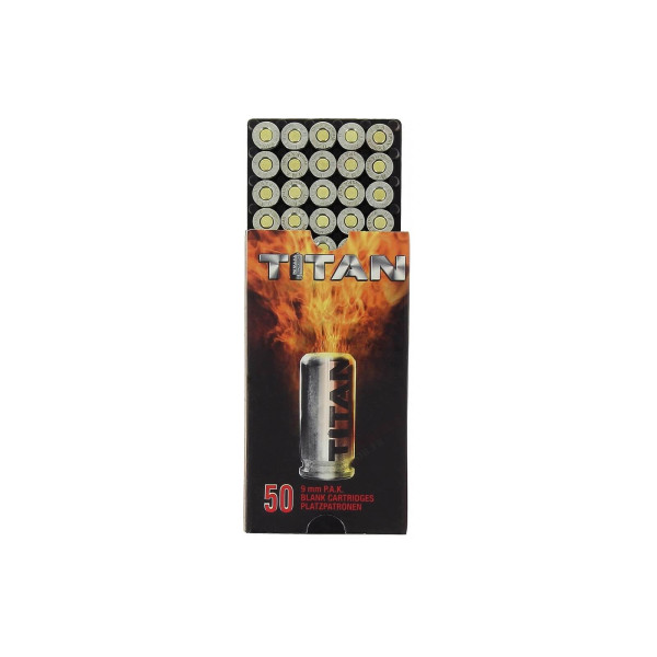 50 cartouches à blanc Titan 9mm PAK – puissance et réalisme sonore