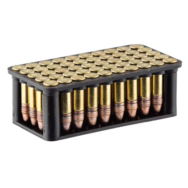 Munitions 22LR LA Mexicaine de marque Aguila, avec ogives plombs cuivrées de 40 grains, SP HV Super Extra Grande Vitesse