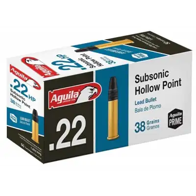 250 CARTOUCHES 22 LR AGUILA SUBSONIC HOLLOW POINT