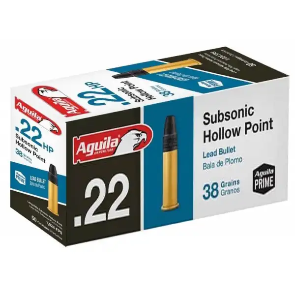 500 CARTOUCHES 22 LR AGUILA SUBSONIC HOLLOW POINT