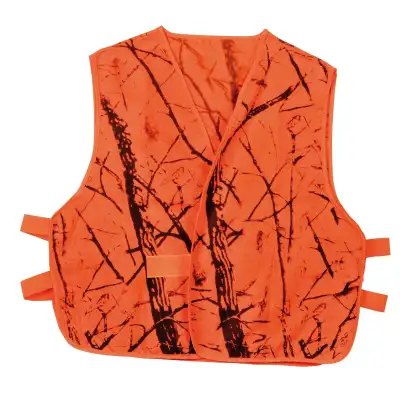 GILET FLUO CAMO 100% POLYESTER idéal pour la chasse du grand gibier