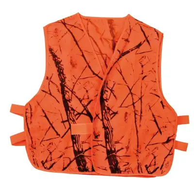 Gilet fluo camo 100 % polyester haute visibilité chasse