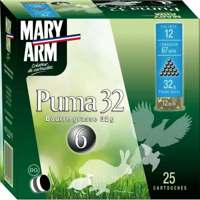 2XMARYARM PUMA 32 BOURRE GRASSE PLOMB DE 8 LIV GRATIS