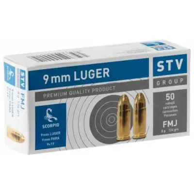 500 MUN STV SCORPIO 9MM LUGER 124 GR LIVRAISON GRATUITE