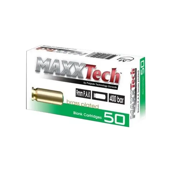BALLE MAXXTECH 9MM PA A BLANC X50- 400BARS LIVRAISON OFFERTE