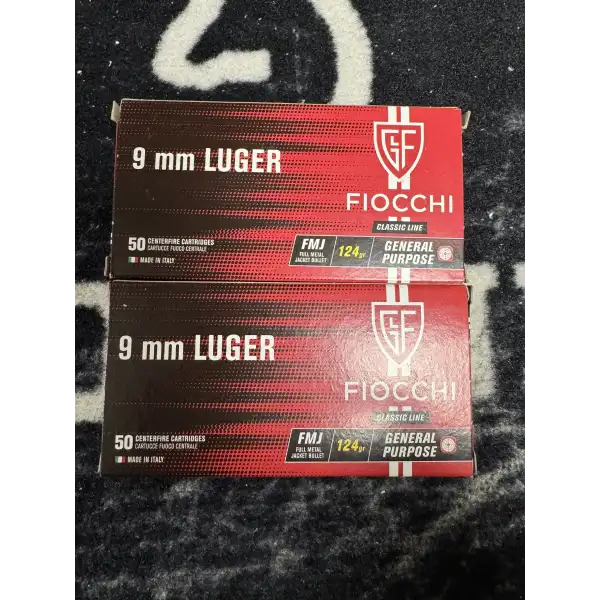50 MUN FIOCCHI cal.9mm PARA FMJ 123GR LIVRAISON GRATUITE
