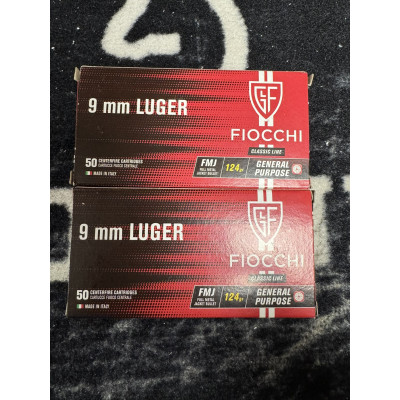 500 munitions Fiocchi 9mm 124 gr FMJ précision et fiabilité