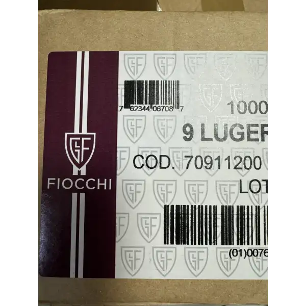 500 MUN FIOCCHI cal.9mm 124 GR PARA FMJ LIVRAISON GRATUITE