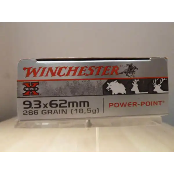 2x Munitions Winchester 9.3x62 Power Point 286 grains, pack Super X