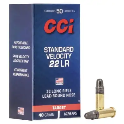 CCI Standard Velocity 22 LR – 40 gr • Boîte de 500 • Livraison gratuite