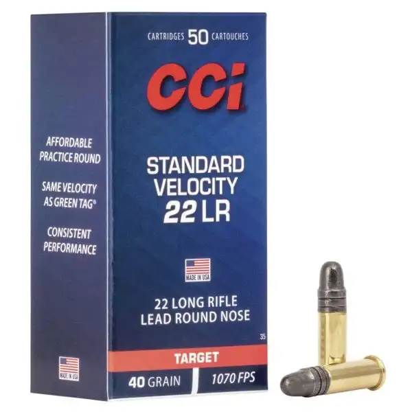 CCI Standard Velocity 22 LR – 40 gr • Boîte de 500 • Livraison gratuite