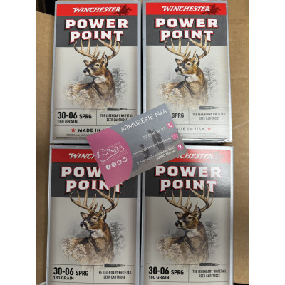 1XWinchester 30-06 Power Point 180 gr, cartouche a balle 30.06 WINCHESTER