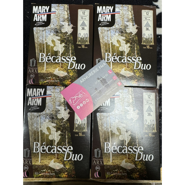 MARYARM BECASSE DUO BOURRE ARX CAL 12 PLOMB 8+10