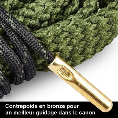 CORDON DE NETTOYAGE PROFESSIONNEL AVEC BROSSE EN BRONZE CAL .22 LR CORDON DE NETTOYAGE PROFESSIONNEL AVEC BROSSE EN BRONZE CAL .22 LR