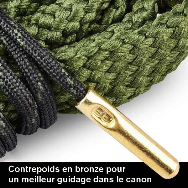 CORDON DE NETTOYAGE PROFESSIONNEL AVEC BROSSE EN BRONZE CAL .22 LR