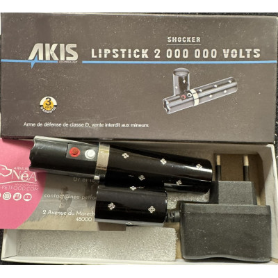Taser Lipstick noir AKIS 2 000 000 volts discret et pratique