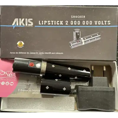 Taser Lipstick noir AKIS 2 000 000 volts discret et pratique