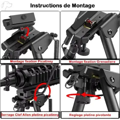 Bipied type Harris 15-21 cm