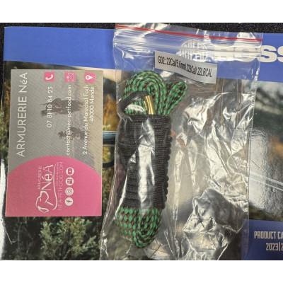 Cordon de Nettoyage Professionnel avec Brosse en Bronze pour 22LR Cordon de Nettoyage Professionnel avec Brosse en Bronze pour 22LR