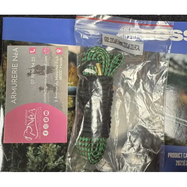 Cordon de Nettoyage Professionnel avec Brosse en Bronze pour 22LR