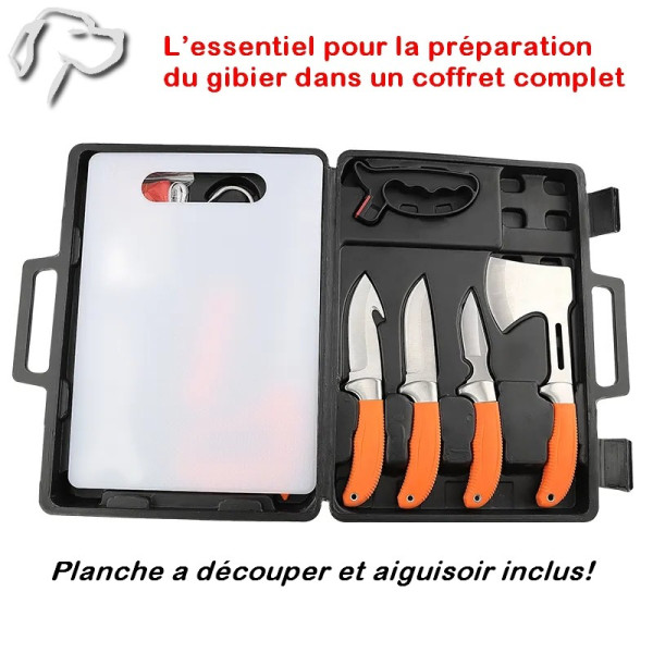 SET DE COUTEAUX DE DÉPEÇAGE PROFESSIONNEL SPÉCIAL CHASSE ET BOUCHERIE