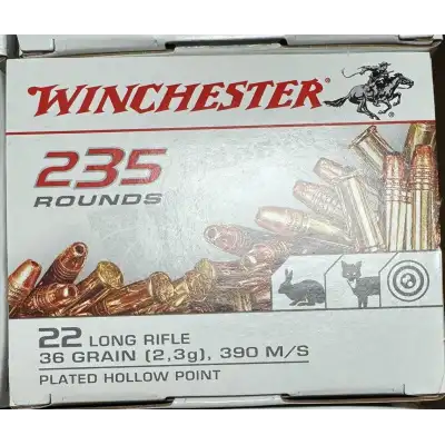 22LR Winchester SUPER X 36 gr LHP Copper Plated Boite de 235
