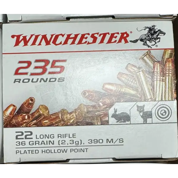 22LR Winchester SUPER X 36 gr LHP Copper Plated Boite de 235