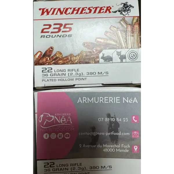 22LR Winchester SUPER X 36 gr LHP Copper Plated Boite de 235