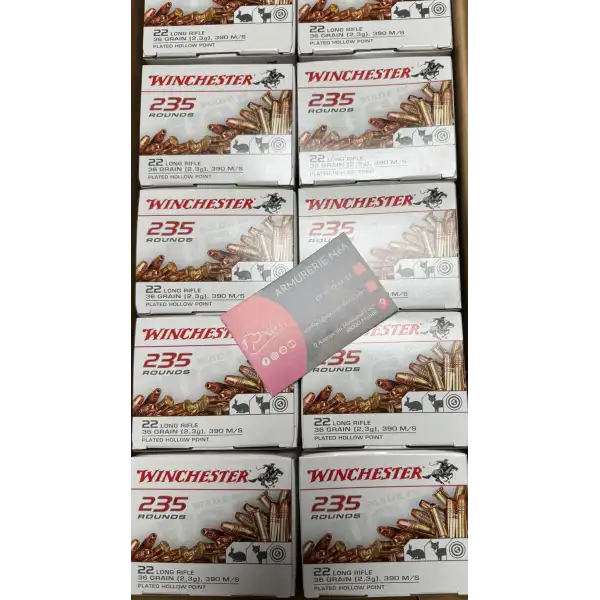 22LR Winchester SUPER X 36 gr LHP Copper Plated Boite de 235