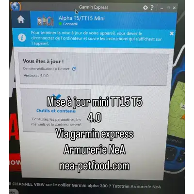 Mise a jour, Entretien GARMIN ALPHA 100 TT15 TT25