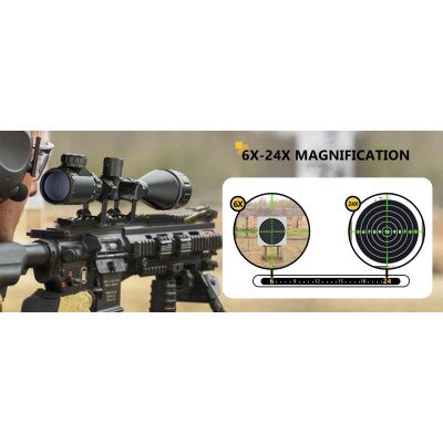 CVLIFE 6-24x50 AO Lunette de Tir pour la Chasse