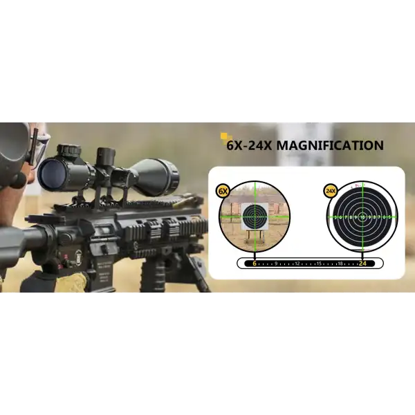 CVLIFE 6-24x50 AO Lunette de Tir pour la Chasse