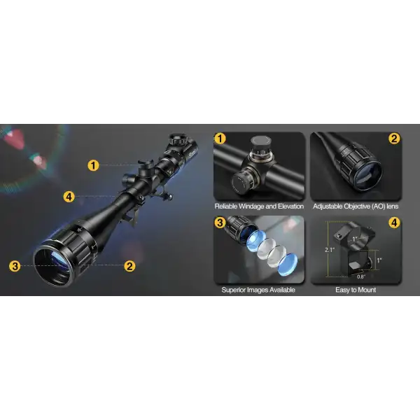 CVLIFE 6-24x50 AO Lunette de Tir pour la Chasse