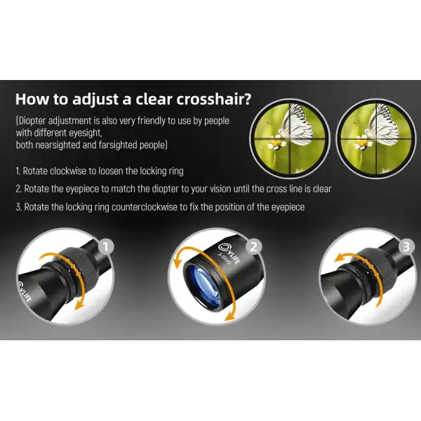 CVLIFE 3-9x40 R4 Réticule Croix Lunette Liv Offerte