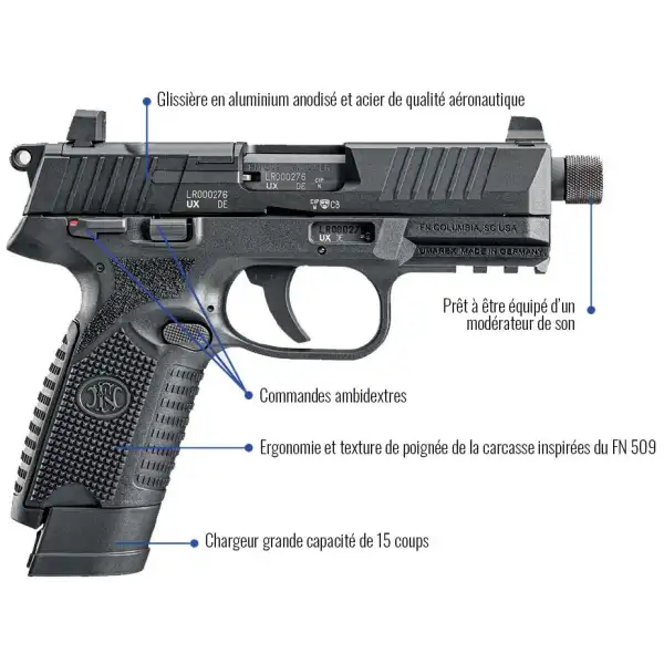 FN HERSTAL 502 Tactical BLACK – Livraison Offerte