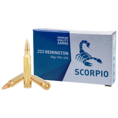 Munitions STV - Scorpio calibre 223 Rem FMJ 55Gr