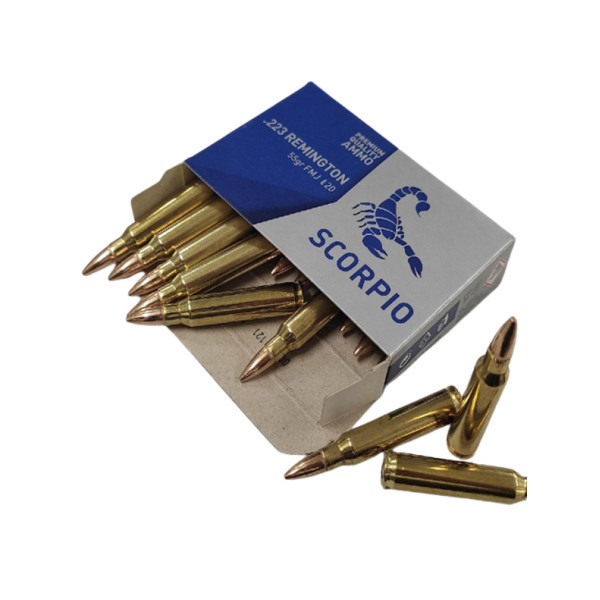 Munitions STV - Scorpio calibre 223 Rem FMJ 55Gr