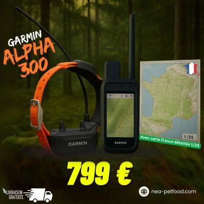 COLLIER GARMIN Alpha 300 avec carte France détaillée 1/25